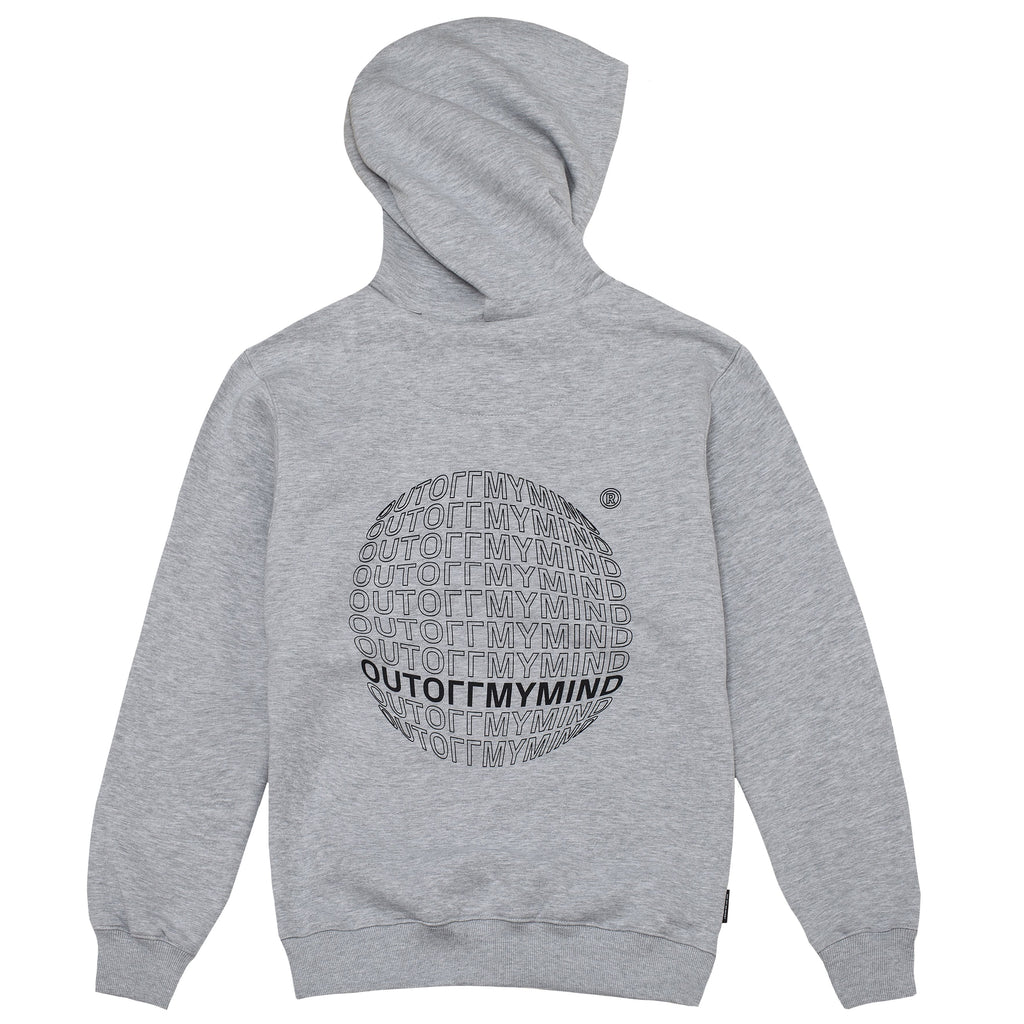 GLOBE ZIPPED HOODIE GREY