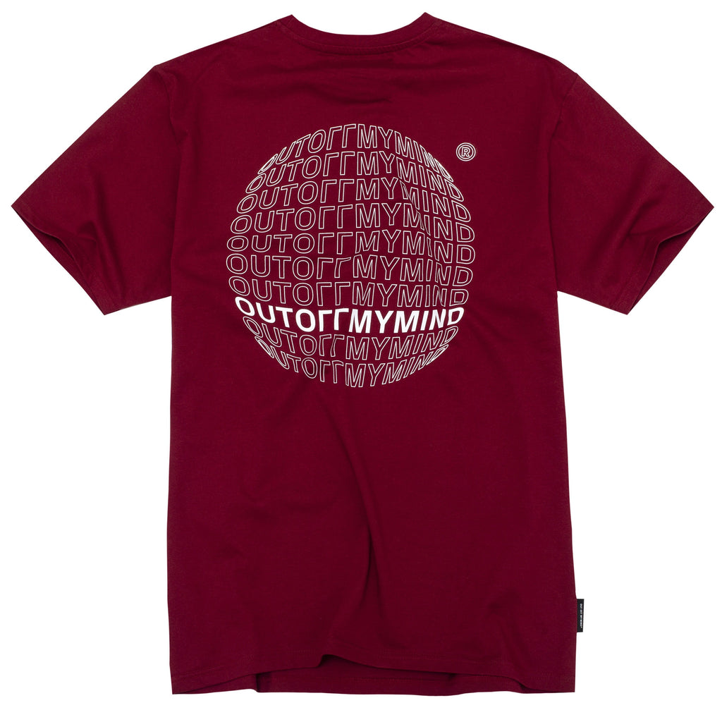 GLOBE TEE BURGUNDY - outoffmymind