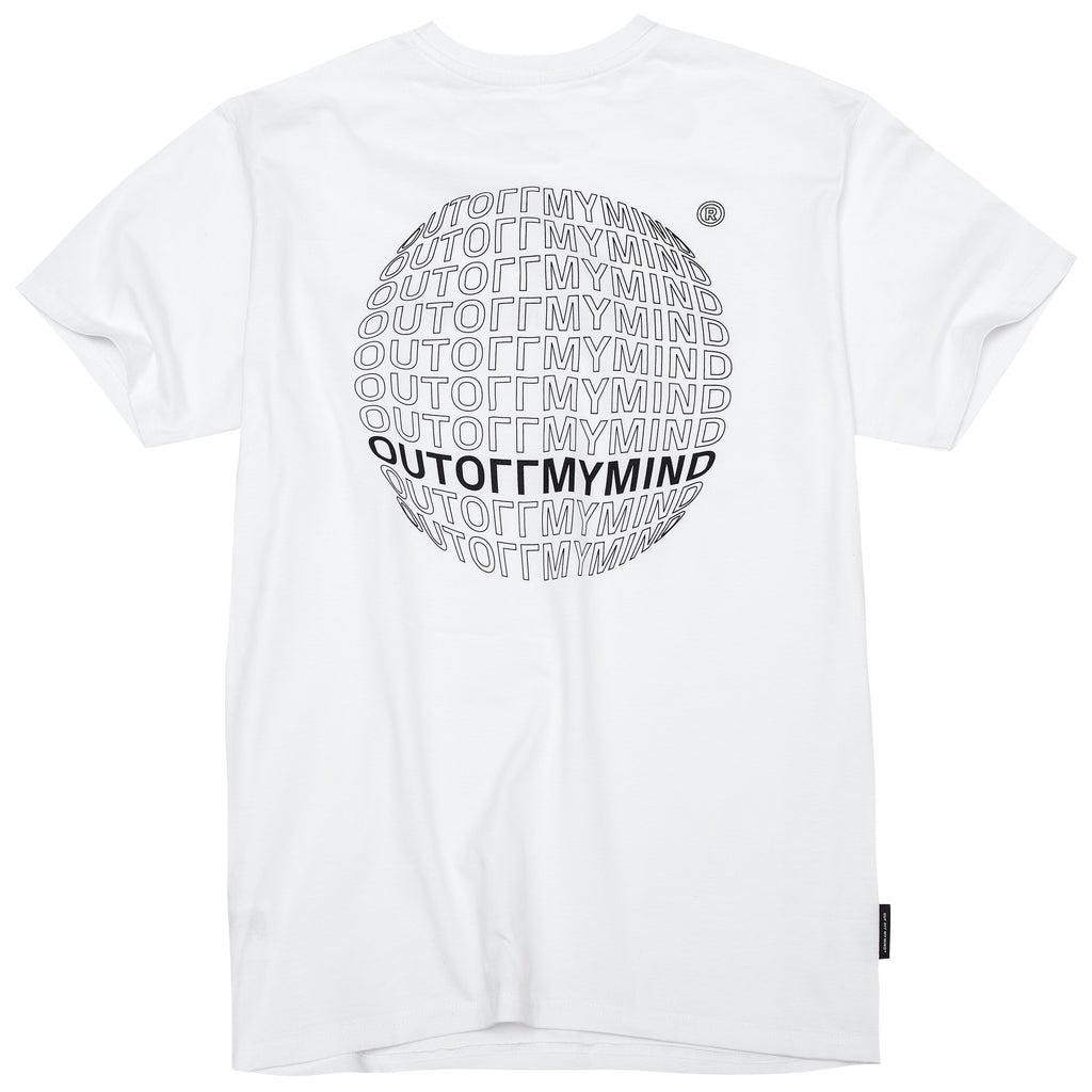 GLOBE TEE WHITE - outoffmymind