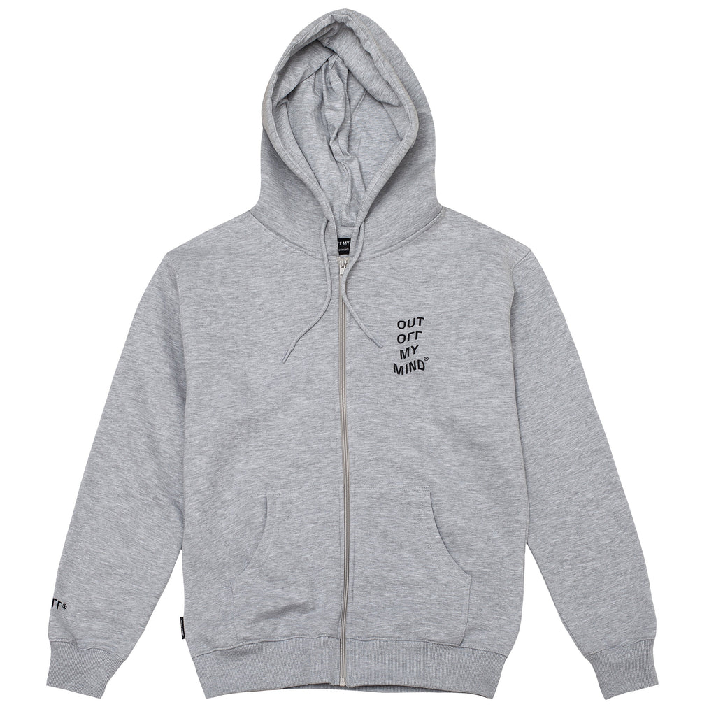 WAVE ZIPPED HOODIE GREY - outoffmymind